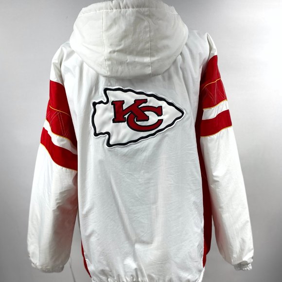 Kansas City Chiefs Jacket Starter Half Zip Hooded WHITE   XL - Picture 5 of 8